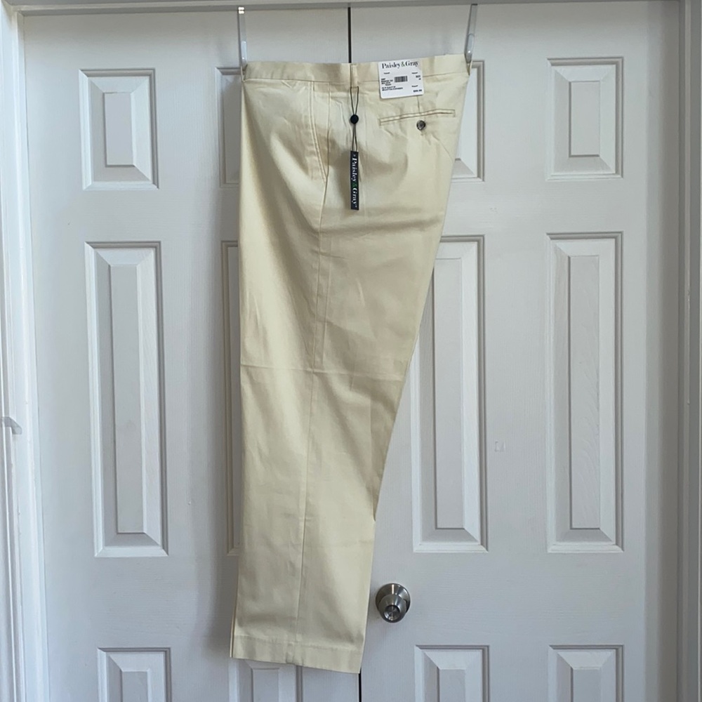 NWT Paisley & Gray Men off white / Ivory /Ecru Dress Pants Sz 44 /32L Slim Fit